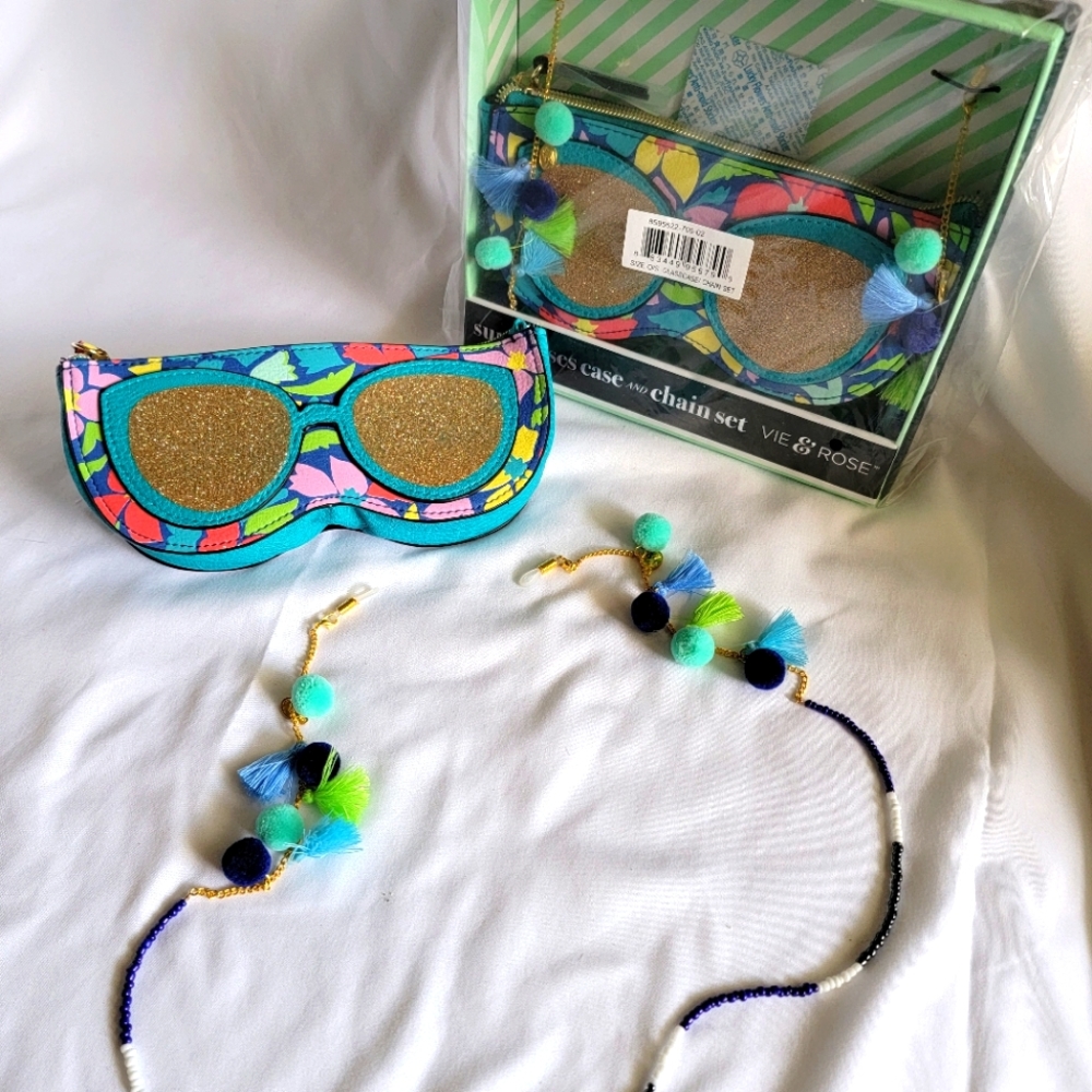 Vie & Rose Sunglasses Case w/ Neck Chain